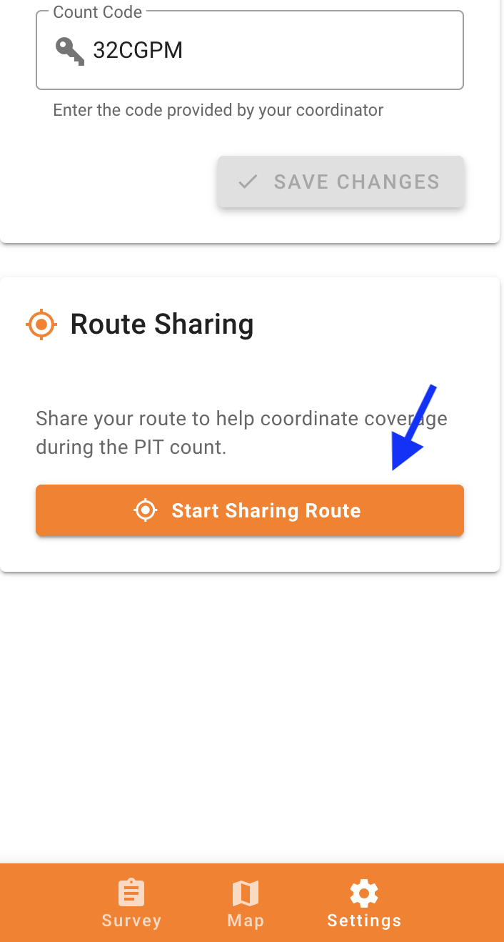 Volunteer route sharing (before)