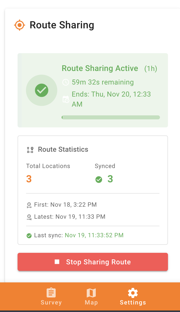 Volunteer route sharing (before)