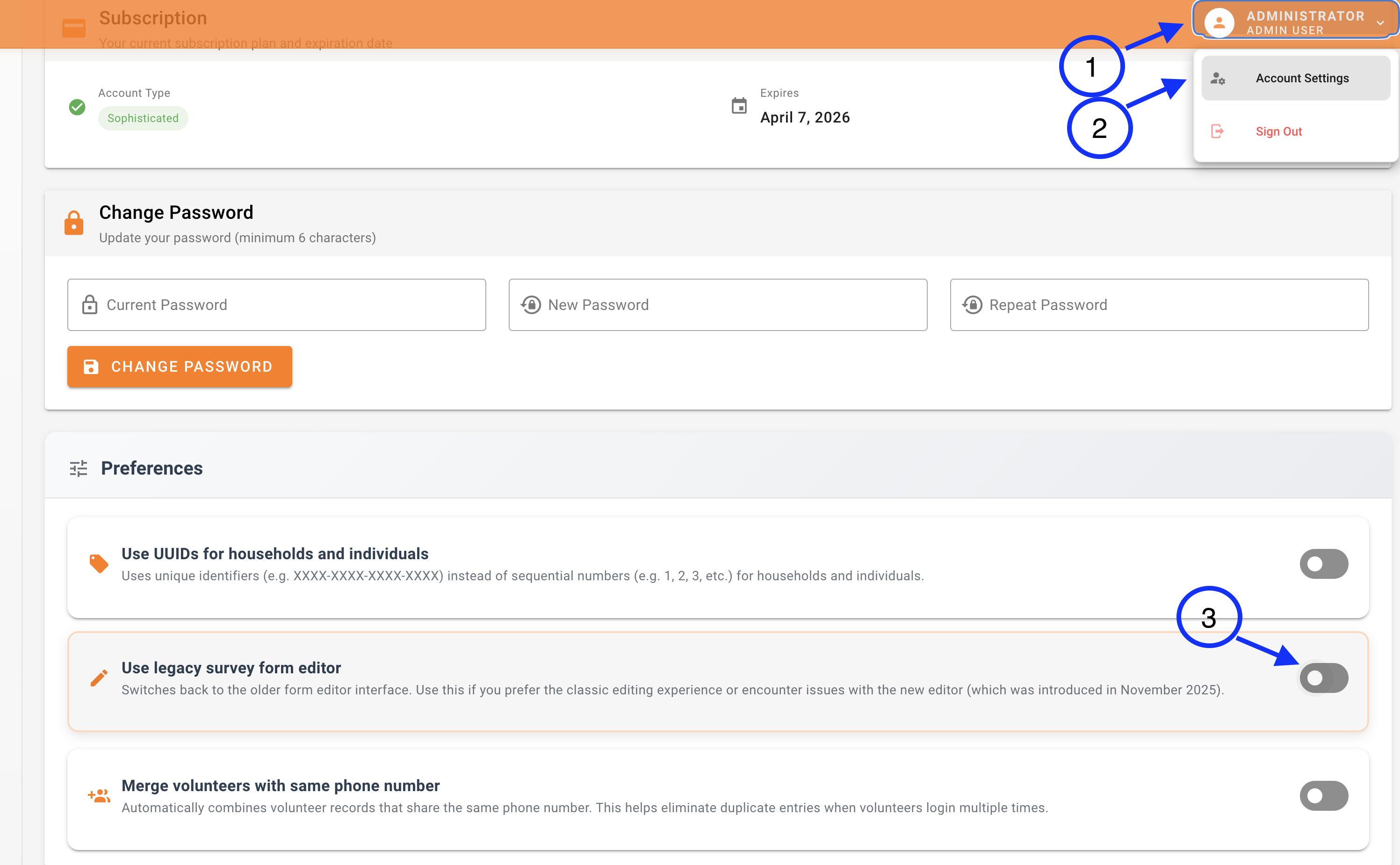 Legacy Editor Settings